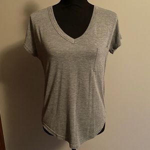 Poof! Gray V-neck Top